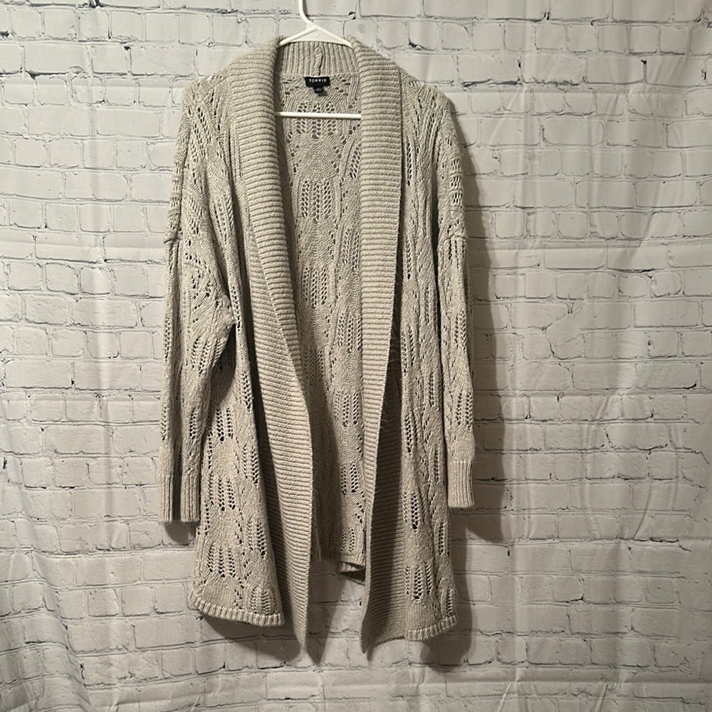 Torrid Cream Chunky Knit Cardigan Sweater